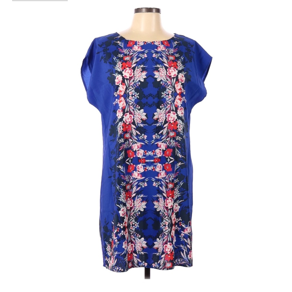 SimplyBe Boho Style Blue Floral Print Short Sleeve Boutique Dress NWT Sz 10